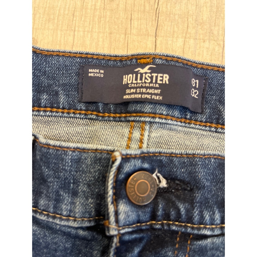 Hollister Epic Flex Slim Straight Jeans Mens 31x32 Medium Wash Blue Denim